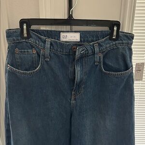 Elegant Dark Blue Wide-Leg Jeans